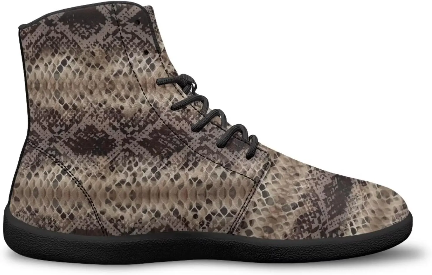 JoyLamoria Skull Rose Butterfly High Top Women Shoes Fashion Lace Walking Tennis Shoes Leather Hip Hop Street Sneaker