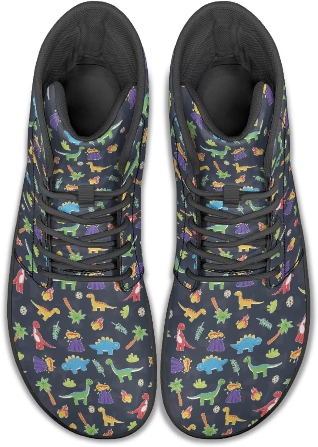 JoyLamoria Skull Rose Butterfly High Top Women Shoes Fashion Lace Walking Tennis Shoes Leather Hip Hop Street Sneaker
