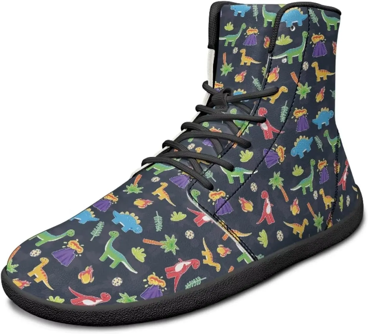 JoyLamoria Skull Rose Butterfly High Top Women Shoes Fashion Lace Walking Tennis Shoes Leather Hip Hop Street Sneaker