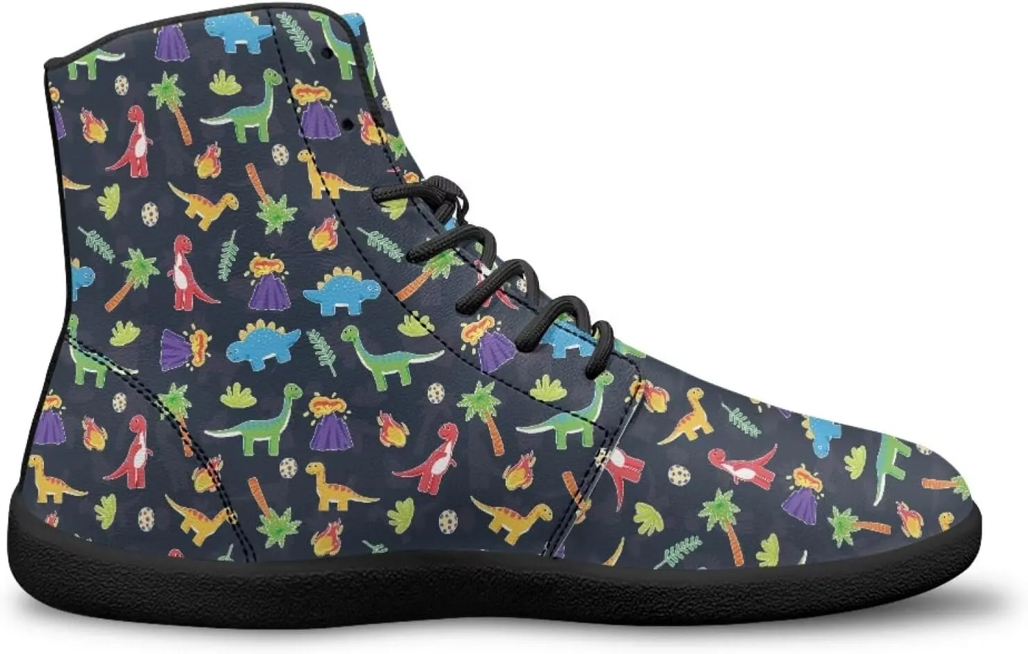 JoyLamoria Skull Rose Butterfly High Top Women Shoes Fashion Lace Walking Tennis Shoes Leather Hip Hop Street Sneaker