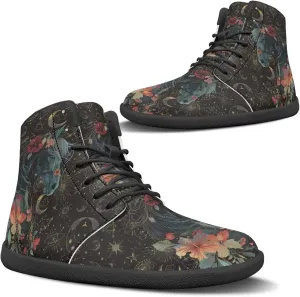 JoyLamoria Skull Rose High Top Sneakers Women Leather Causal Lace Shoes Fashion 2025 Walking Tennis Dress Shoe