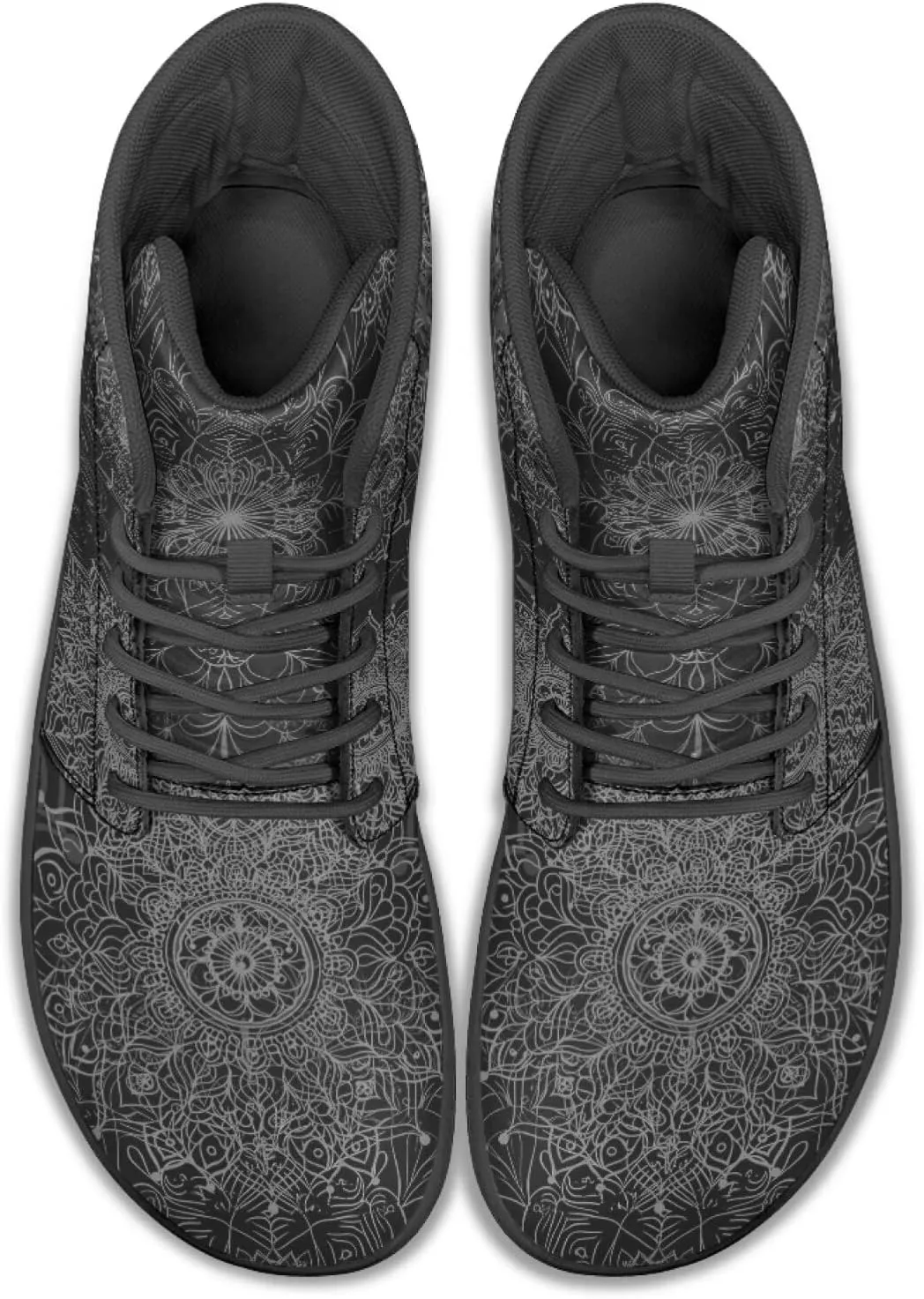 JoyLamoria Skull Rose High Top Sneakers Women Leather Causal Lace Shoes Fashion 2025 Walking Tennis Dress Shoe