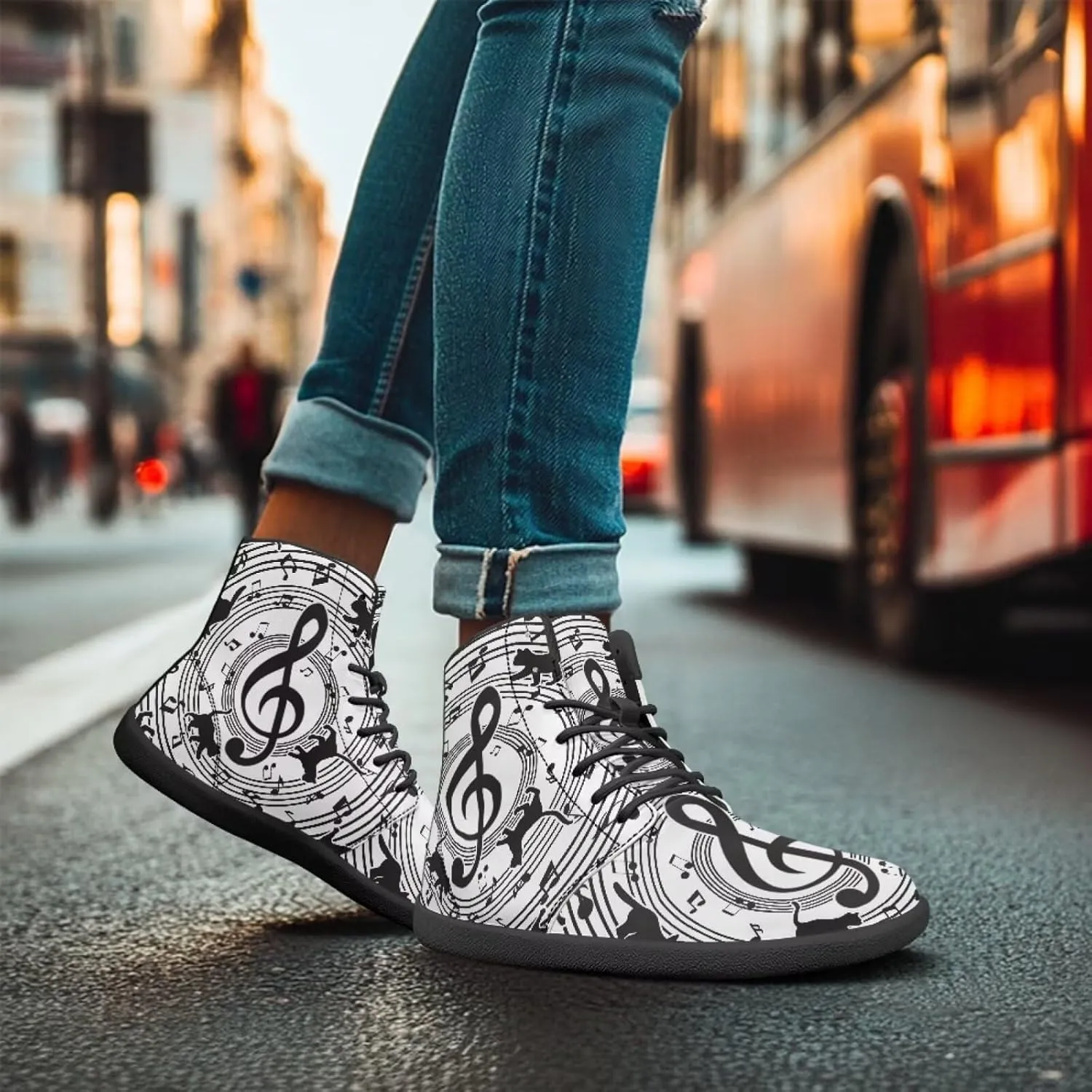 JoyLamoria Skull Rose High Top Sneakers Women Leather Causal Lace Shoes Fashion 2025 Walking Tennis Dress Shoe