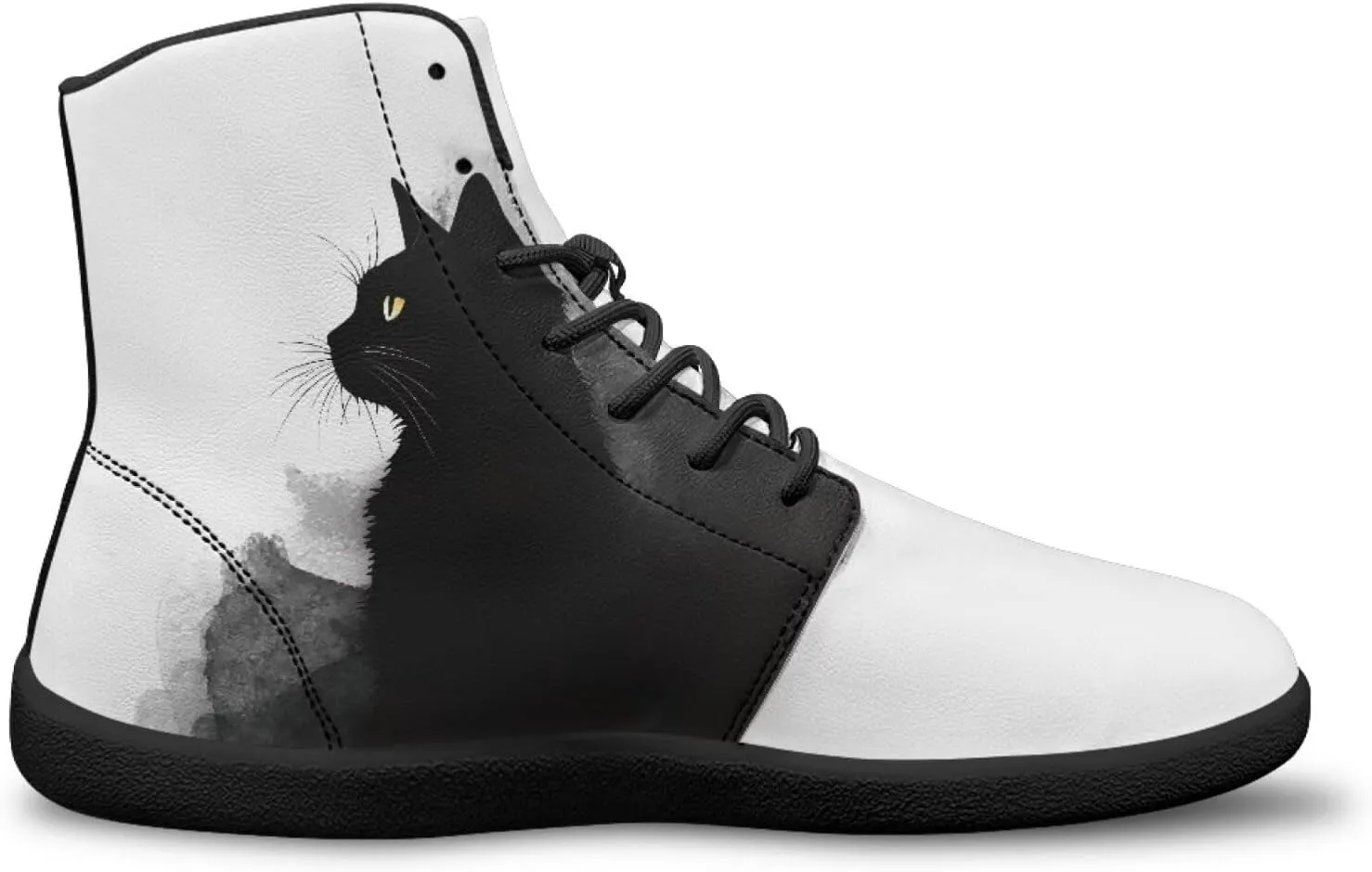 JoyLamoria Unisex High Top Shoes Laces Up Fashion Leather Skate Sneaker Mid Top Barefoot Shoes Lightweight,Marble Print