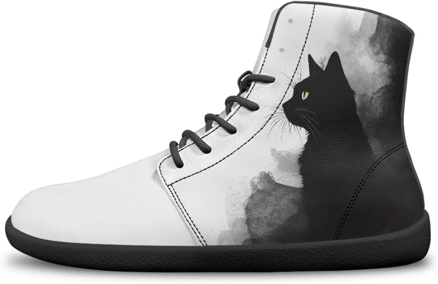 JoyLamoria Unisex High Top Shoes Laces Up Fashion Leather Skate Sneaker Mid Top Barefoot Shoes Lightweight,Marble Print