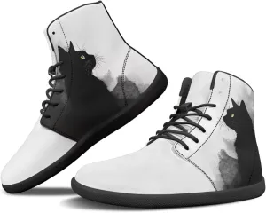 JoyLamoria Unisex High Top Shoes Laces Up Fashion Leather Skate Sneaker Mid Top Barefoot Shoes Lightweight,Marble Print