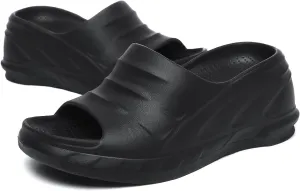 JSWEI Womens Platform Slippers Sandals for Women slope heel Summer Comfort Height Sandals Thick Sole Heels for Women