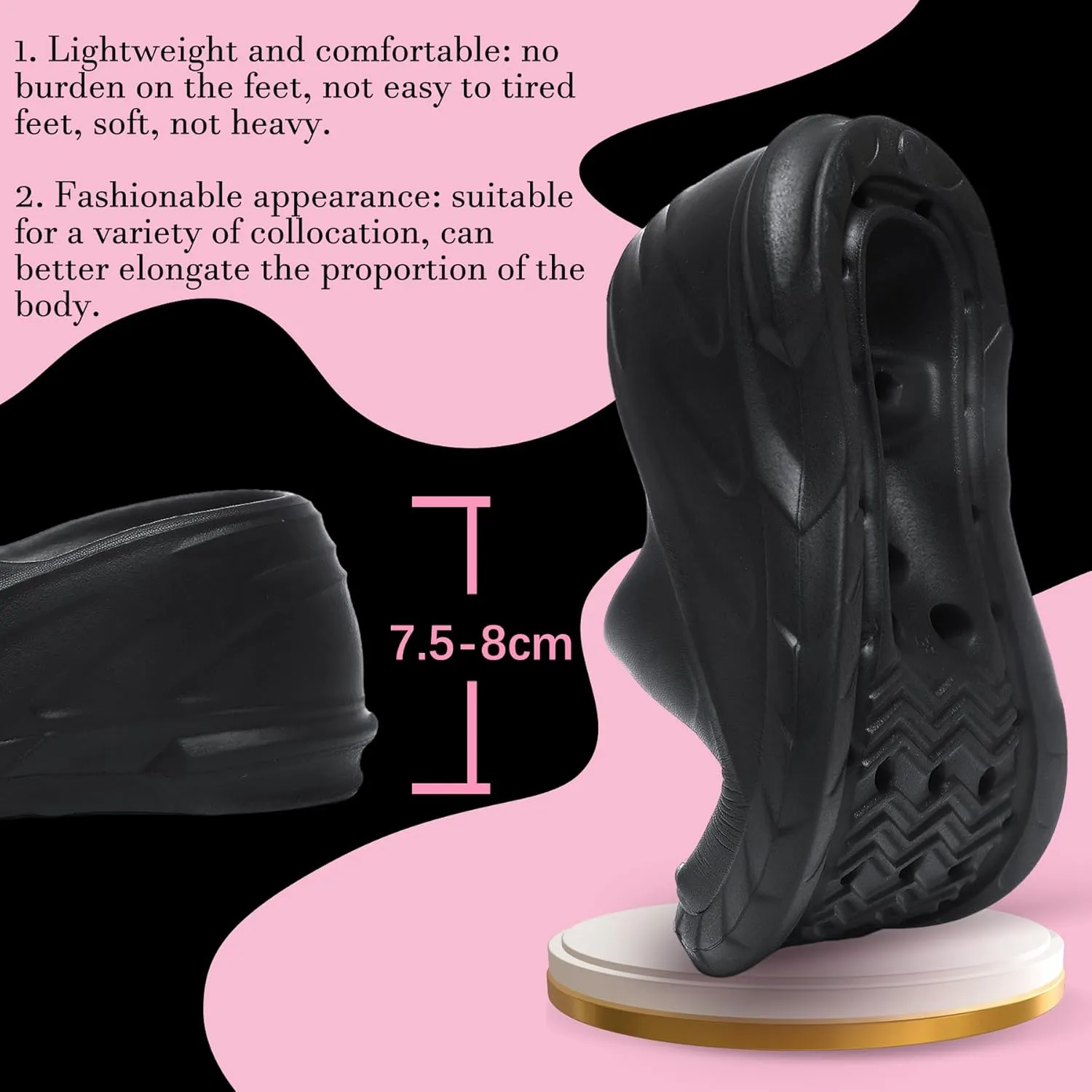 JSWEI Womens Platform Slippers Sandals for Women slope heel Summer Comfort Height Sandals Thick Sole Heels for Women