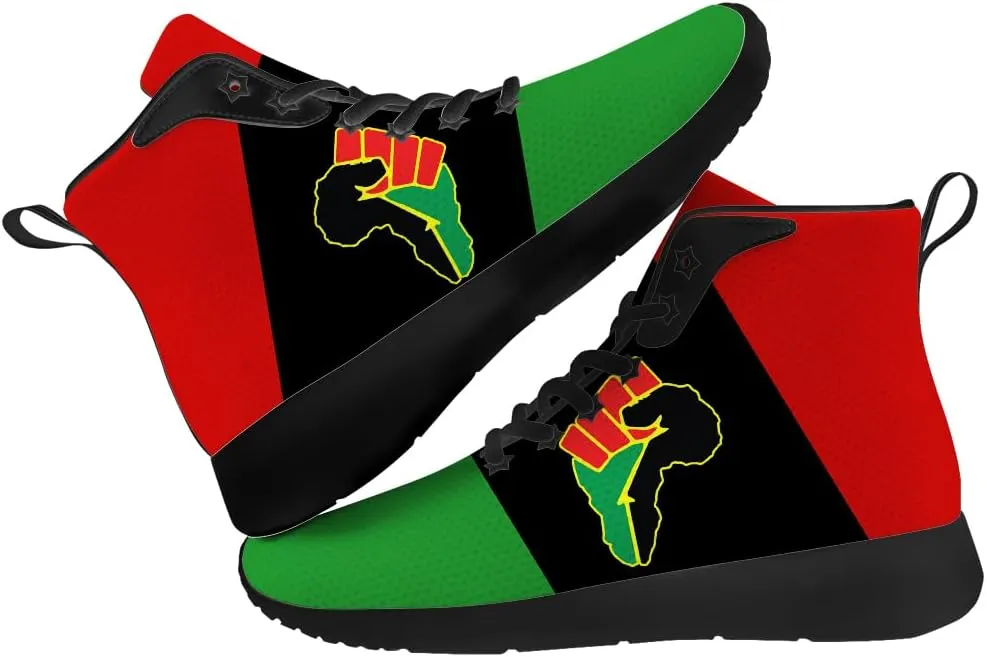 Juneteenth Shoes for Men Women African High Top Sneakers Casual Shoes Gifts for Dad Mom