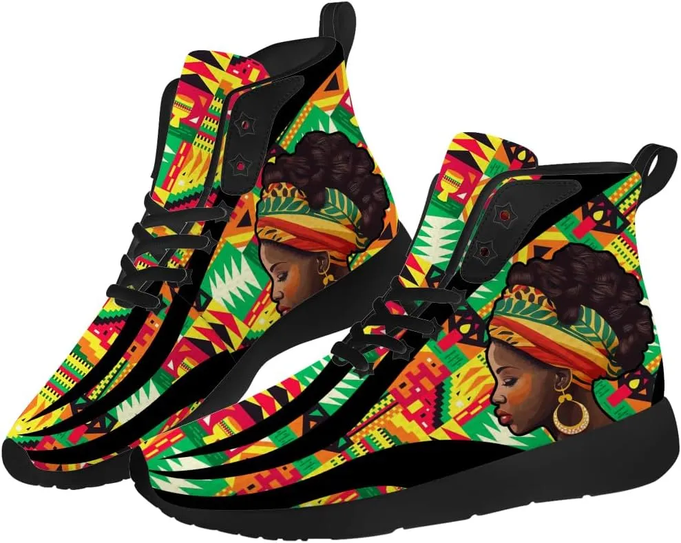 Juneteenth Shoes for Men Women African High Top Sneakers Casual Shoes Gifts for Dad Mom