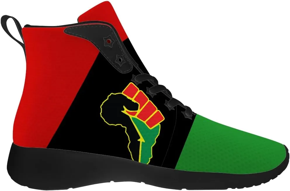 Juneteenth Shoes for Men Women African High Top Sneakers Casual Shoes Gifts for Dad Mom