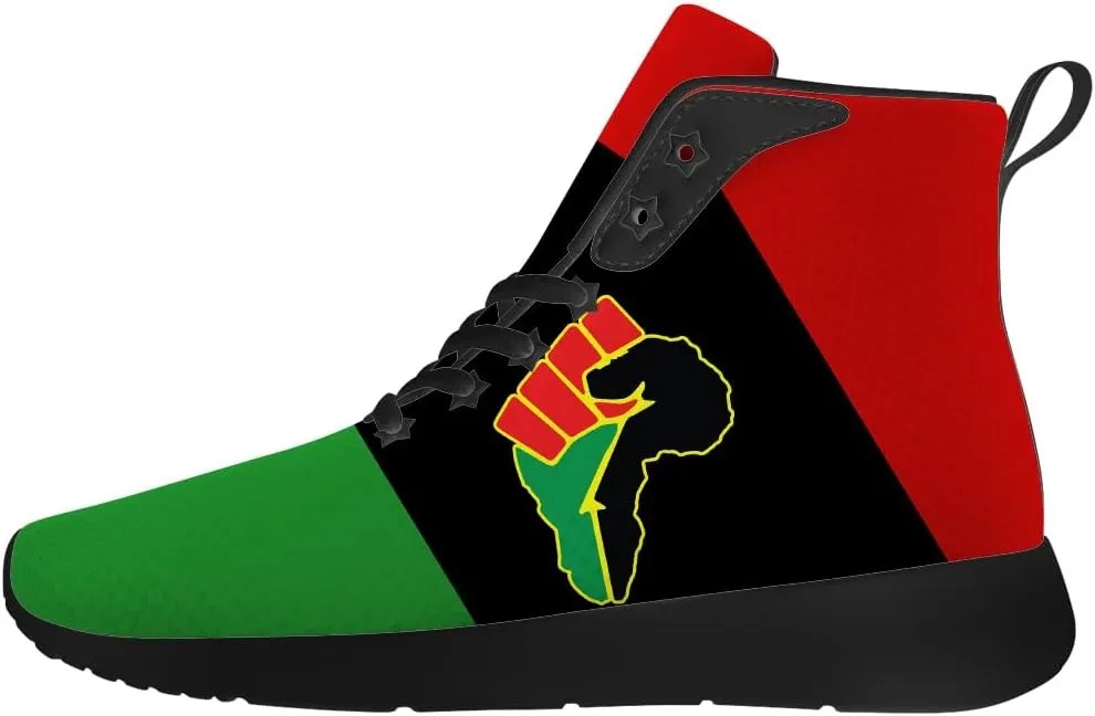 Juneteenth Shoes for Men Women African High Top Sneakers Casual Shoes Gifts for Dad Mom