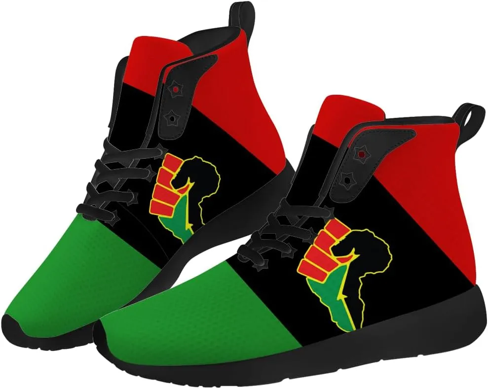 Juneteenth Shoes for Men Women African High Top Sneakers Casual Shoes Gifts for Dad Mom