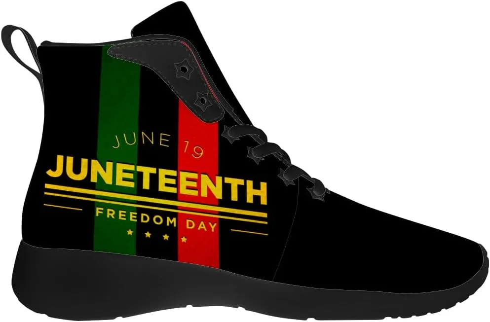 Juneteenth Shoes for Men Women African High Top Sneakers Casual Shoes Gifts for Dad Mom