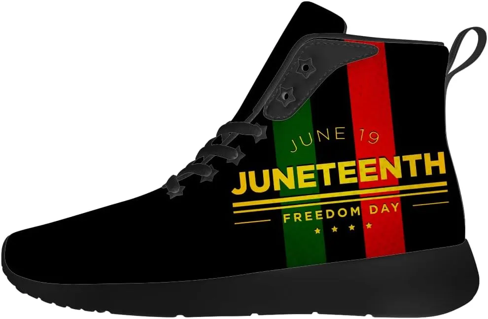 Juneteenth Shoes for Men Women African High Top Sneakers Casual Shoes Gifts for Dad Mom