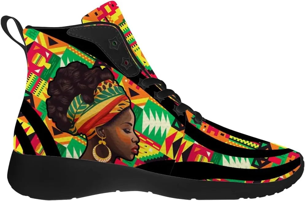 Juneteenth Shoes for Men Women African High Top Sneakers Casual Shoes Gifts for Dad Mom