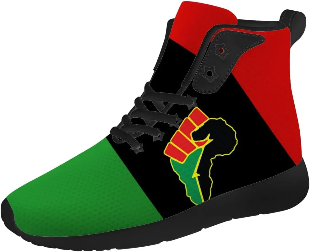 Juneteenth Shoes for Men Women African High Top Sneakers Casual Shoes Gifts for Dad Mom