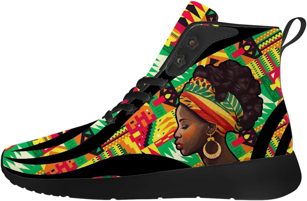 Juneteenth Shoes for Men Women African High Top Sneakers Casual Shoes Gifts for Dad Mom