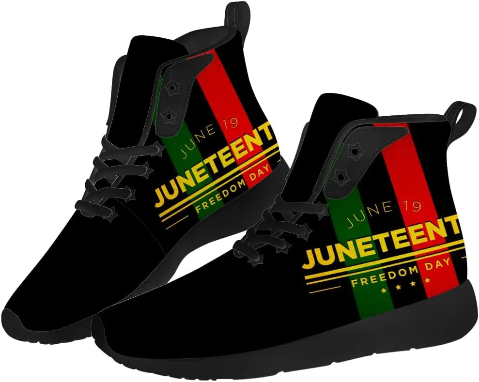 Juneteenth Shoes for Men Women African High Top Sneakers Casual Shoes Gifts for Dad Mom