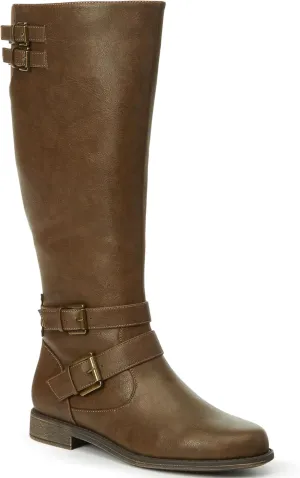 JustFab Noel Flat Boots for Women - Women's Boots, Riding Boots, Knee High Boots for Women, Womens Boots & Booties - Casual Boots for Women