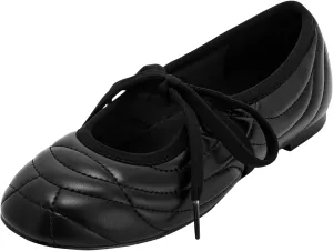 JW PEI Women's Erika Topstitching lace-up Ballet Flats