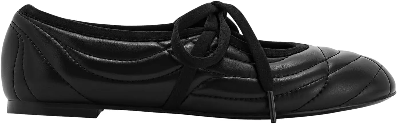 JW PEI Women's Erika Topstitching lace-up Ballet Flats