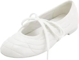 JW PEI Women's Erika Topstitching lace-up Ballet Flats