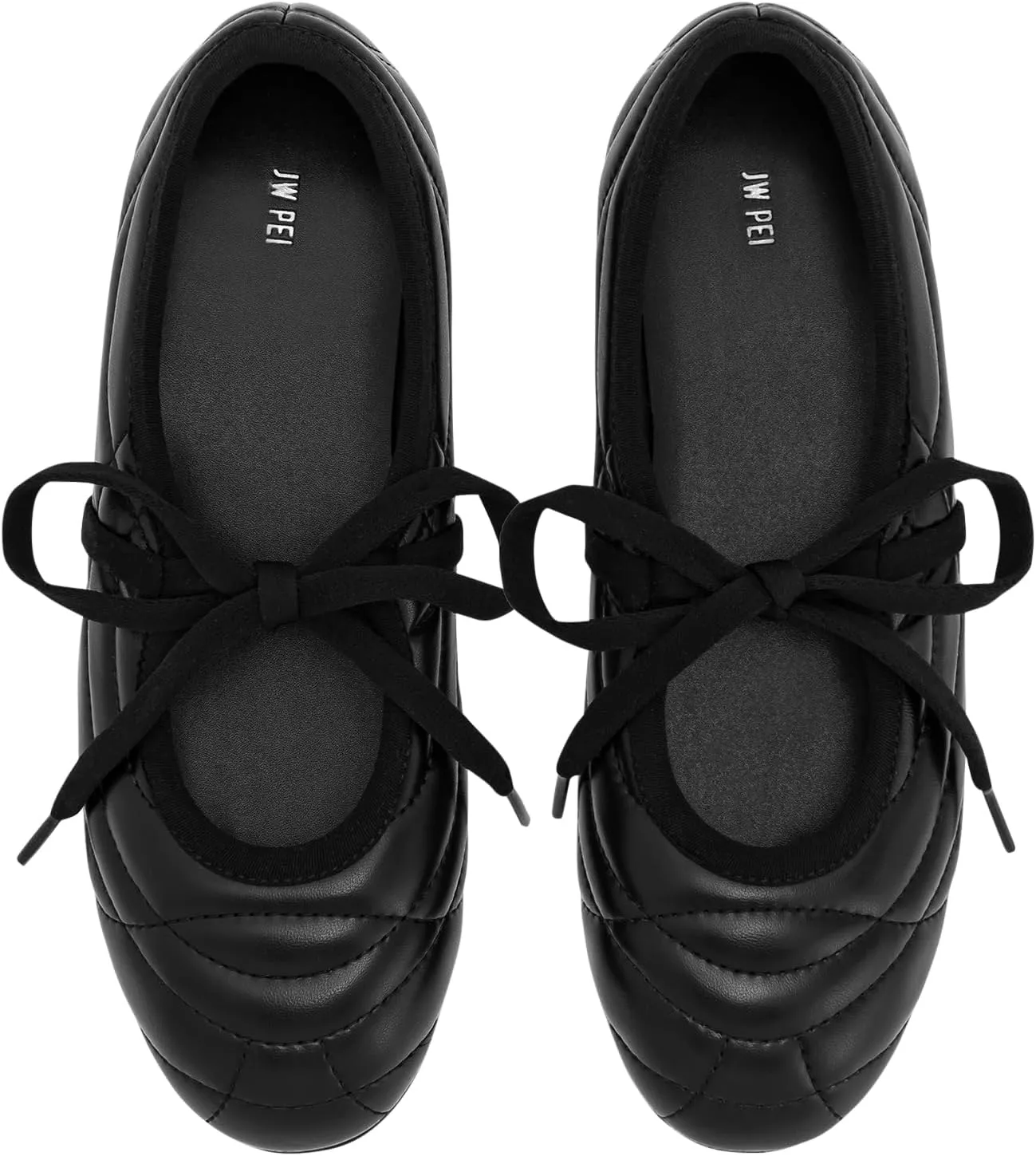 JW PEI Women's Erika Topstitching lace-up Ballet Flats