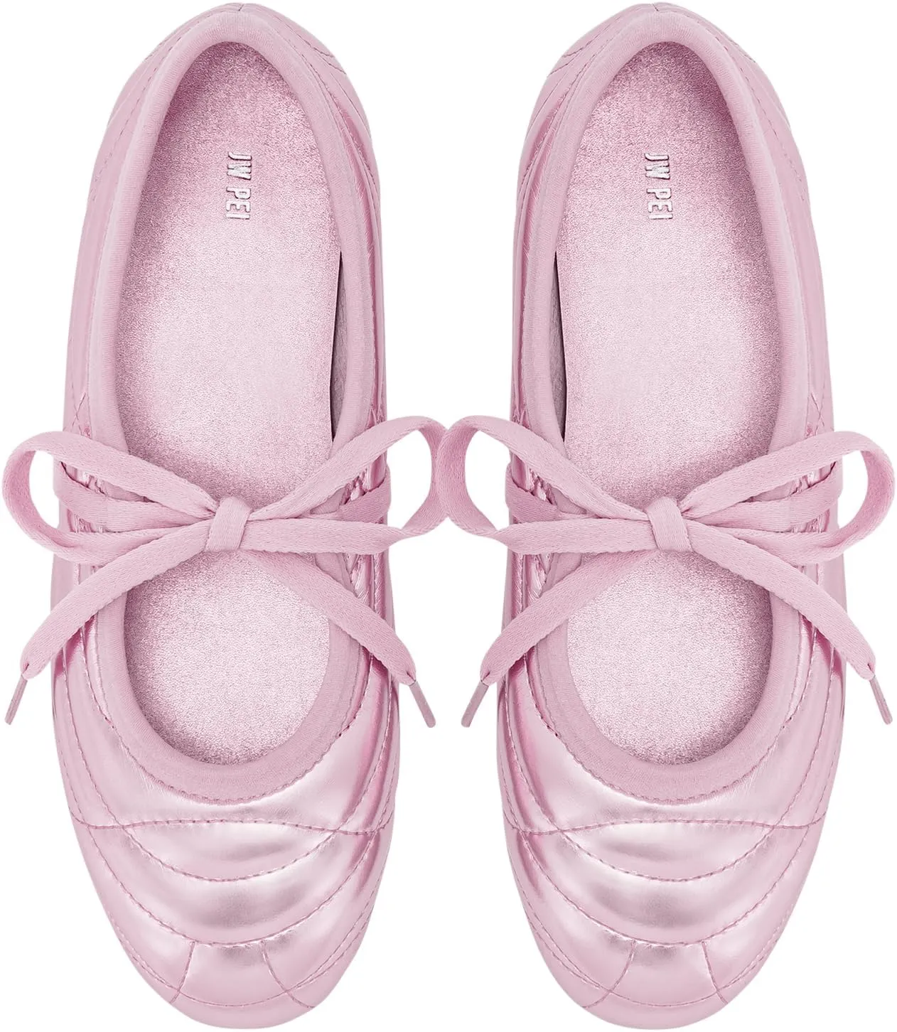 JW PEI Women's Erika Topstitching lace-up Ballet Flats