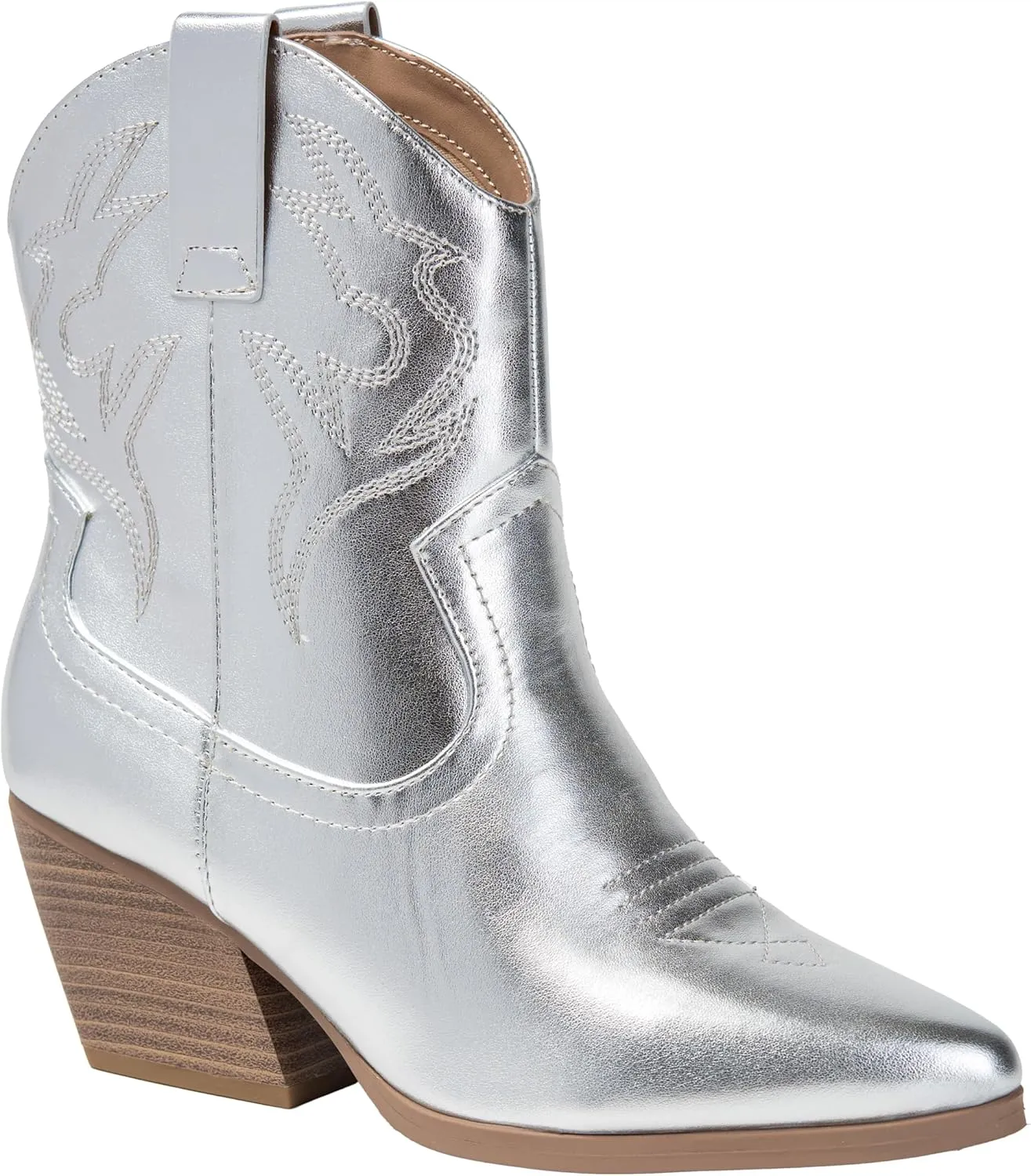 KAYDAY Womens Cowboy Boots Western Ankle Pointed Toe Short Cowgirl Booties MORLEY