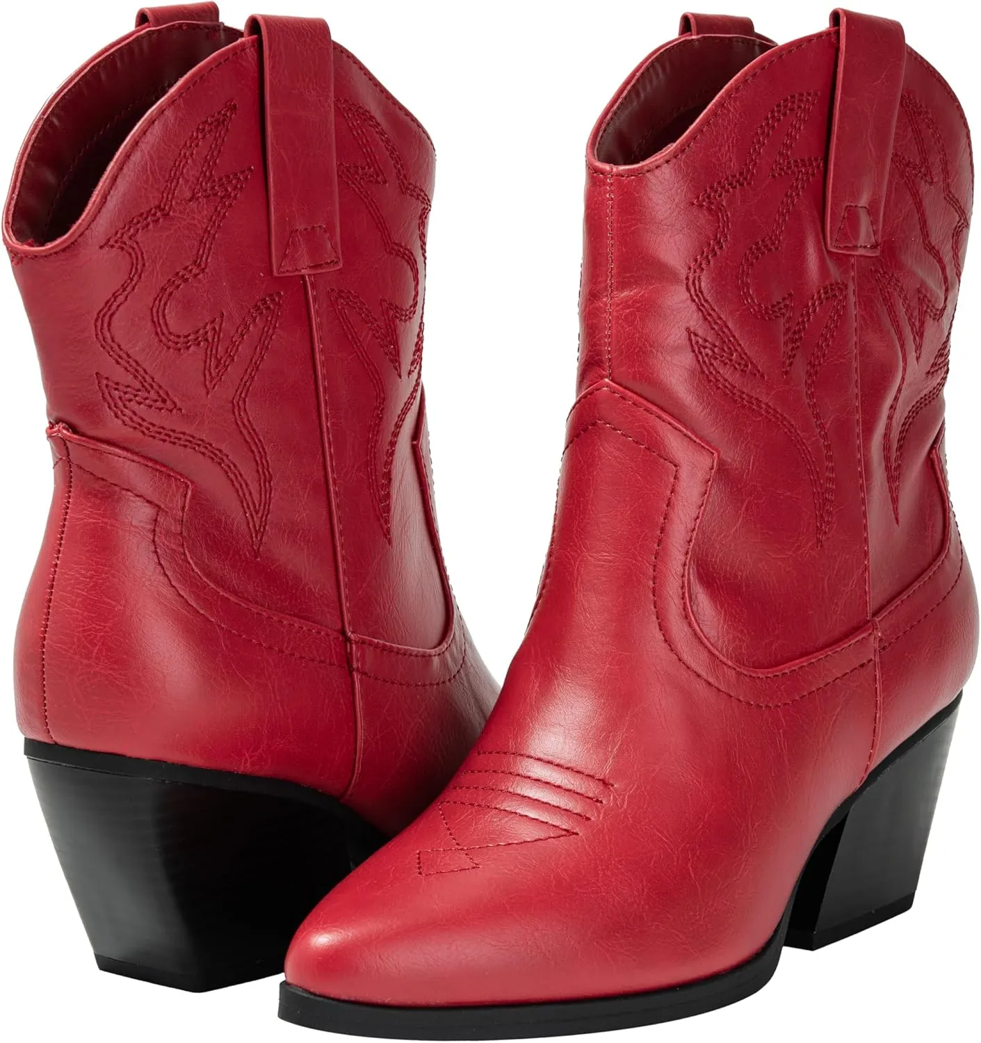 KAYDAY Womens Cowboy Boots Western Ankle Pointed Toe Short Cowgirl Booties MORLEY