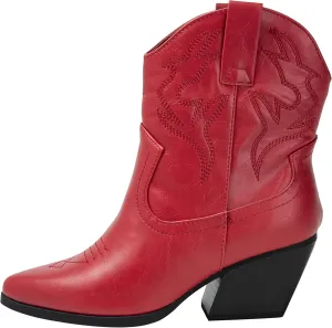 KAYDAY Womens Cowboy Boots Western Ankle Pointed Toe Short Cowgirl Booties MORLEY