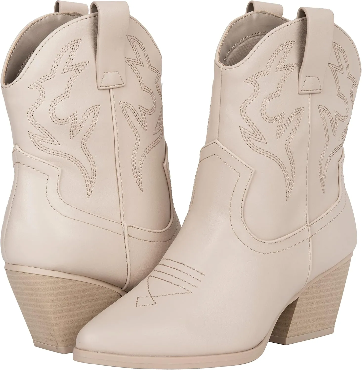 KAYDAY Womens Cowboy Boots Western Ankle Pointed Toe Short Cowgirl Booties MORLEY