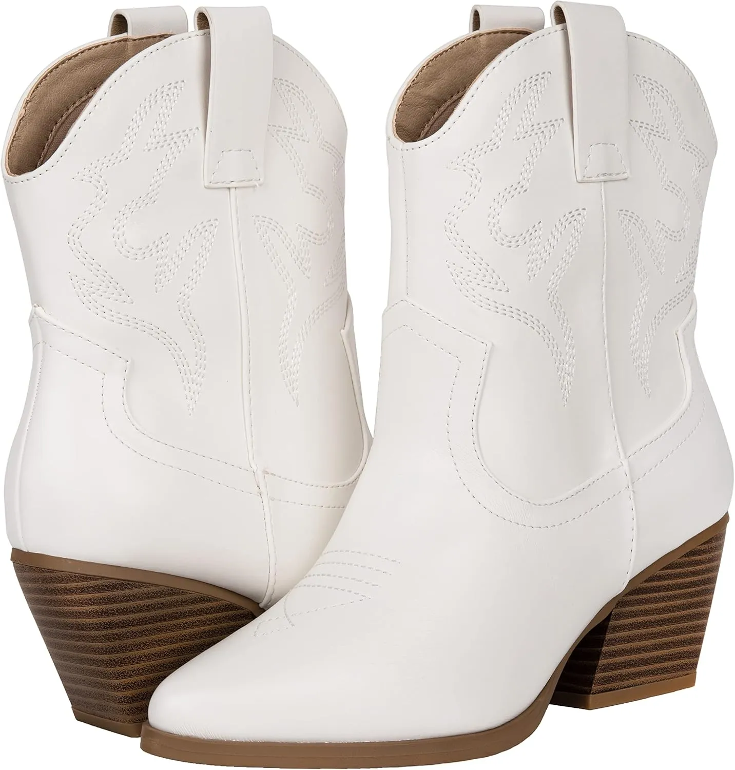 KAYDAY Womens Cowboy Boots Western Ankle Pointed Toe Short Cowgirl Booties MORLEY