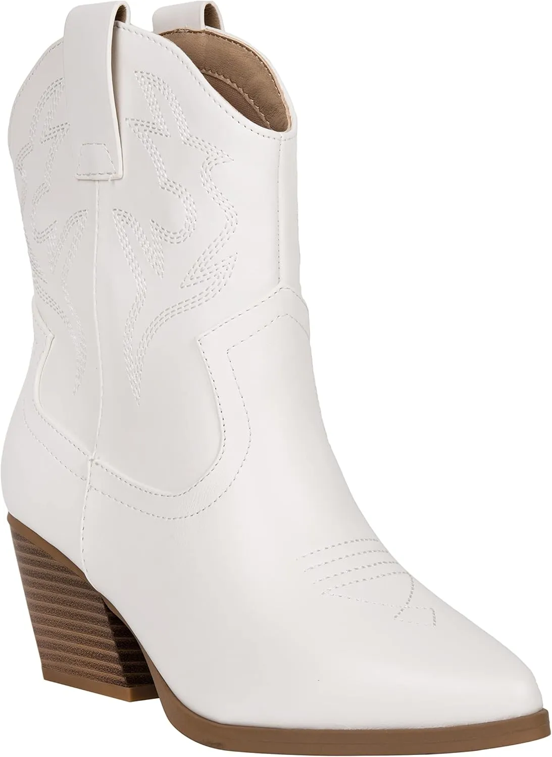 KAYDAY Womens Cowboy Boots Western Ankle Pointed Toe Short Cowgirl Booties MORLEY