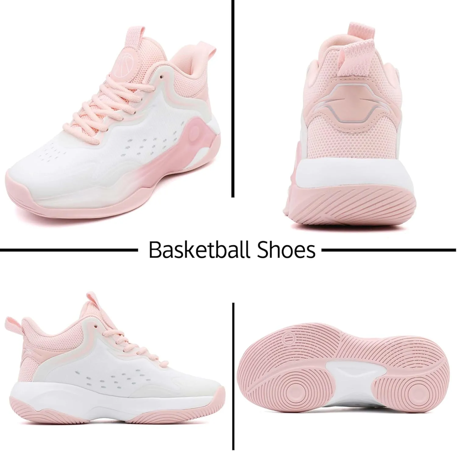 Kids Basketball Shoes, Leather Trendy Casual Sports Basketball Shoes Breathable Comfortable Boys Sneakers for Big Kids Girls Basketball Shoes