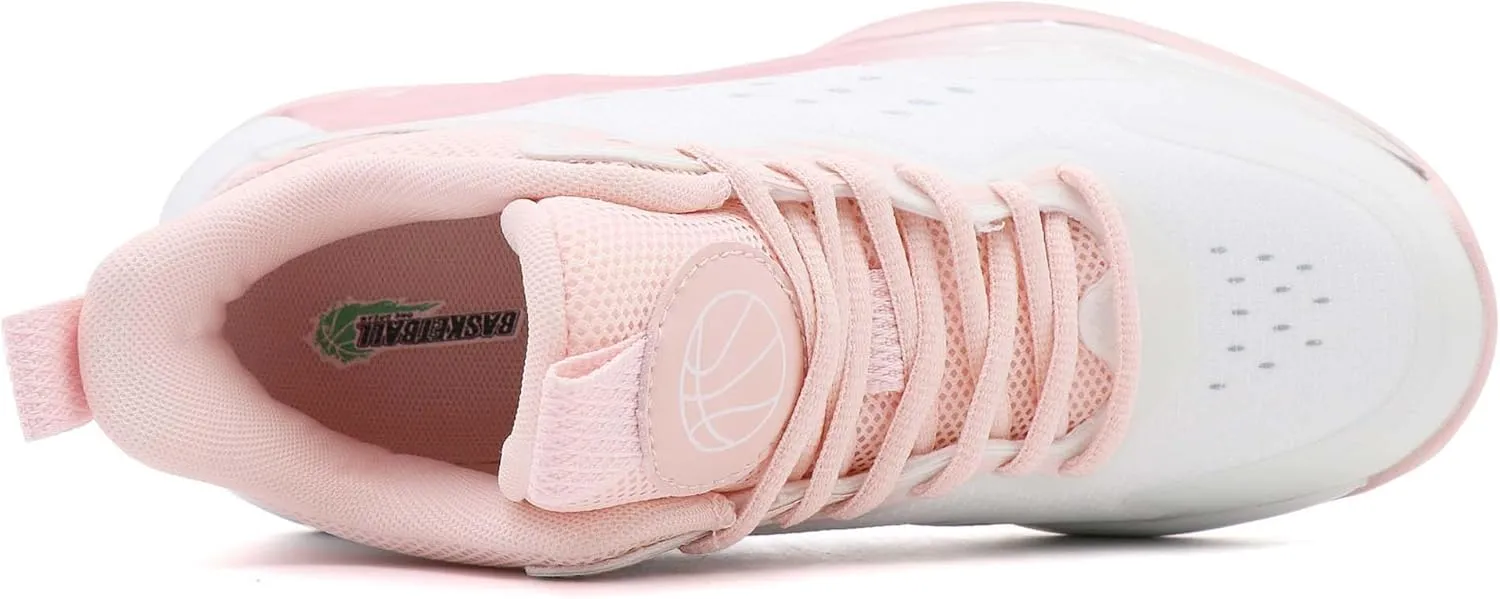 Kids Basketball Shoes, Leather Trendy Casual Sports Basketball Shoes Breathable Comfortable Boys Sneakers for Big Kids Girls Basketball Shoes
