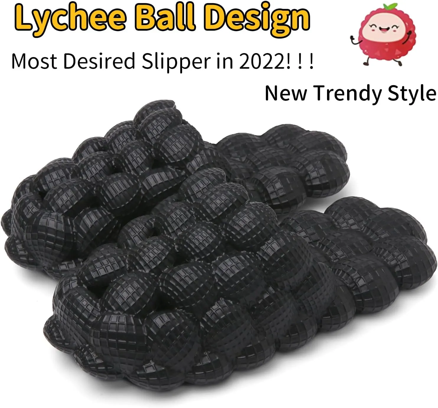 Kids Bubble Slides Golf Ball Shoes, Boys Girls Funny Lychee Massage Bubble Slippers, Non-Slip Thick Sole House Slippers Shower Sandals