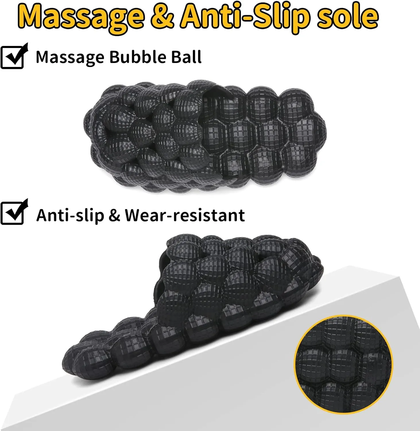 Kids Bubble Slides Golf Ball Shoes, Boys Girls Funny Lychee Massage Bubble Slippers, Non-Slip Thick Sole House Slippers Shower Sandals