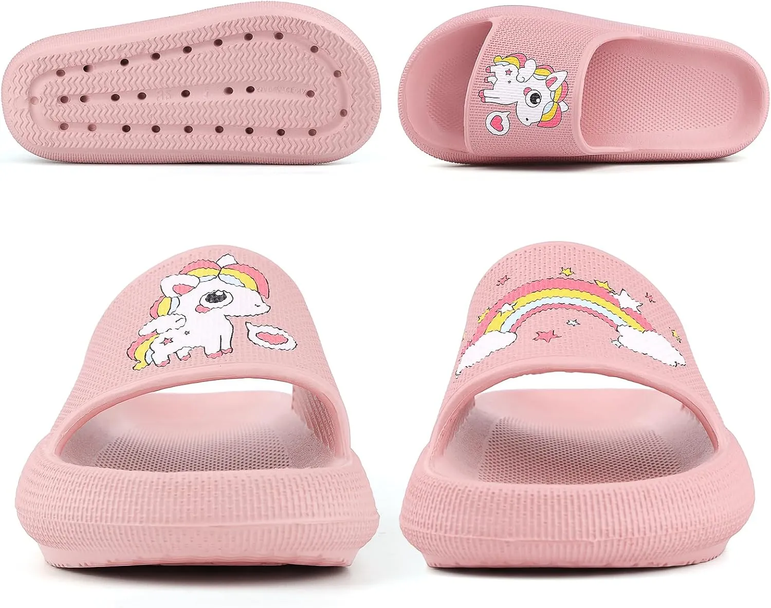 Kids Cloud Slides丨Pillow Sandals for Boys Girls丨Quick Drying Bathroom Shower Sandals丨Summer Beach Pool Slippers| Thick Sole Non-Slip