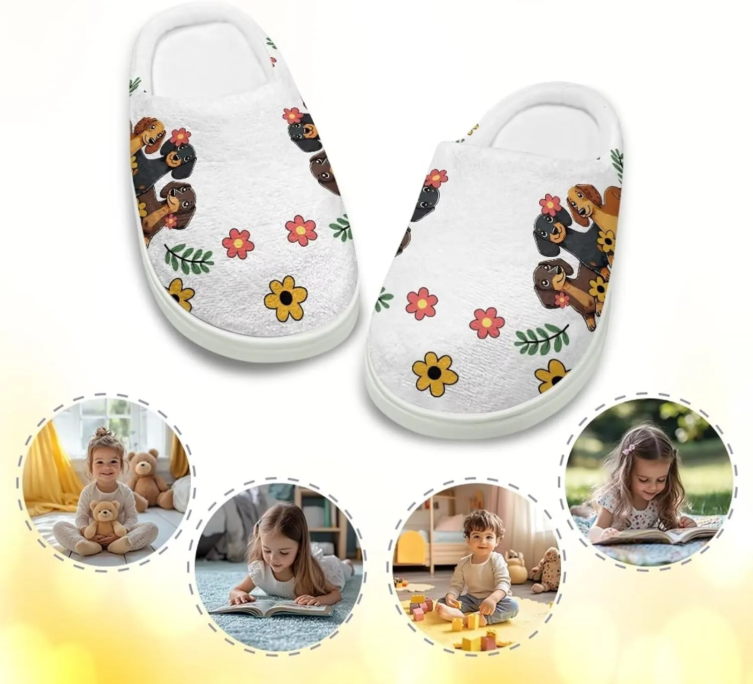 Kids Fuzzy Home Slipper Warm Soft Indoor Bedroom Slippers Winter Comfort Non-Slip Outdoor Slippers for Toddler Boys GirlsLittle kids US 9-15