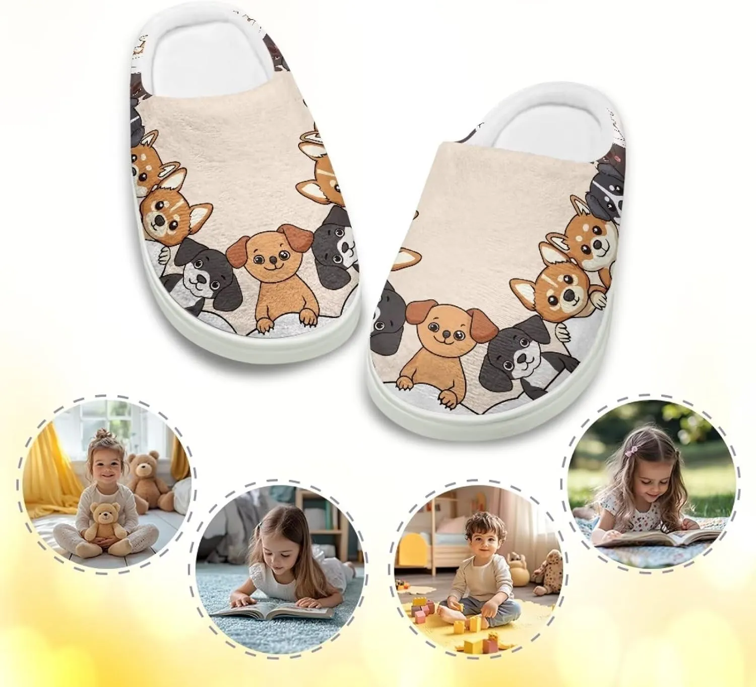 Kids Fuzzy Home Slipper Warm Soft Indoor Bedroom Slippers Winter Comfort Non-Slip Outdoor Slippers for Toddler Boys GirlsLittle kids US 9-15