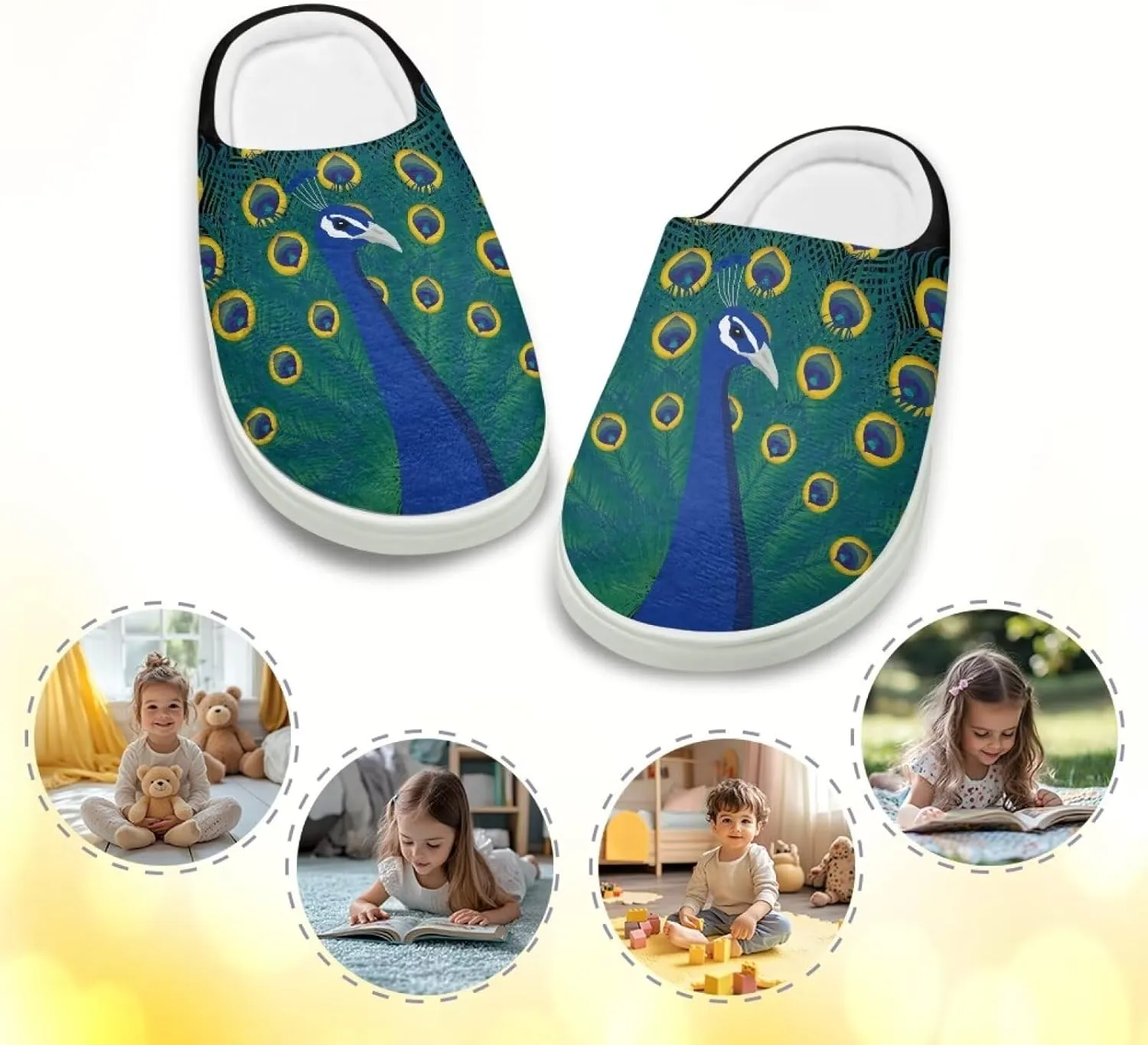 Kids Fuzzy Home Slipper Warm Soft Indoor Bedroom Slippers Winter Comfort Non-Slip Outdoor Slippers for Toddler Boys GirlsLittle kids US 9-15