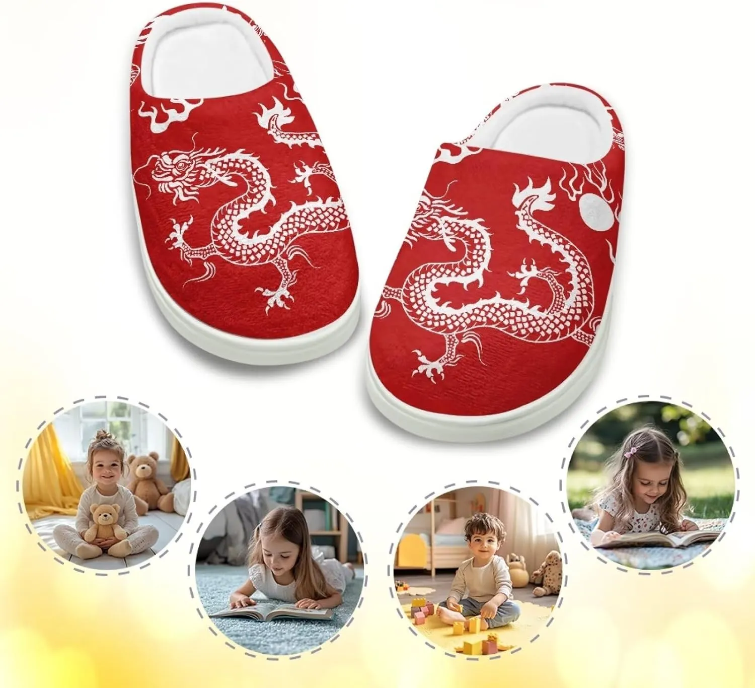 Kids Fuzzy Home Slipper Warm Soft Indoor Bedroom Slippers Winter Comfort Non-Slip Outdoor Slippers for Toddler Boys GirlsLittle kids US 9-15