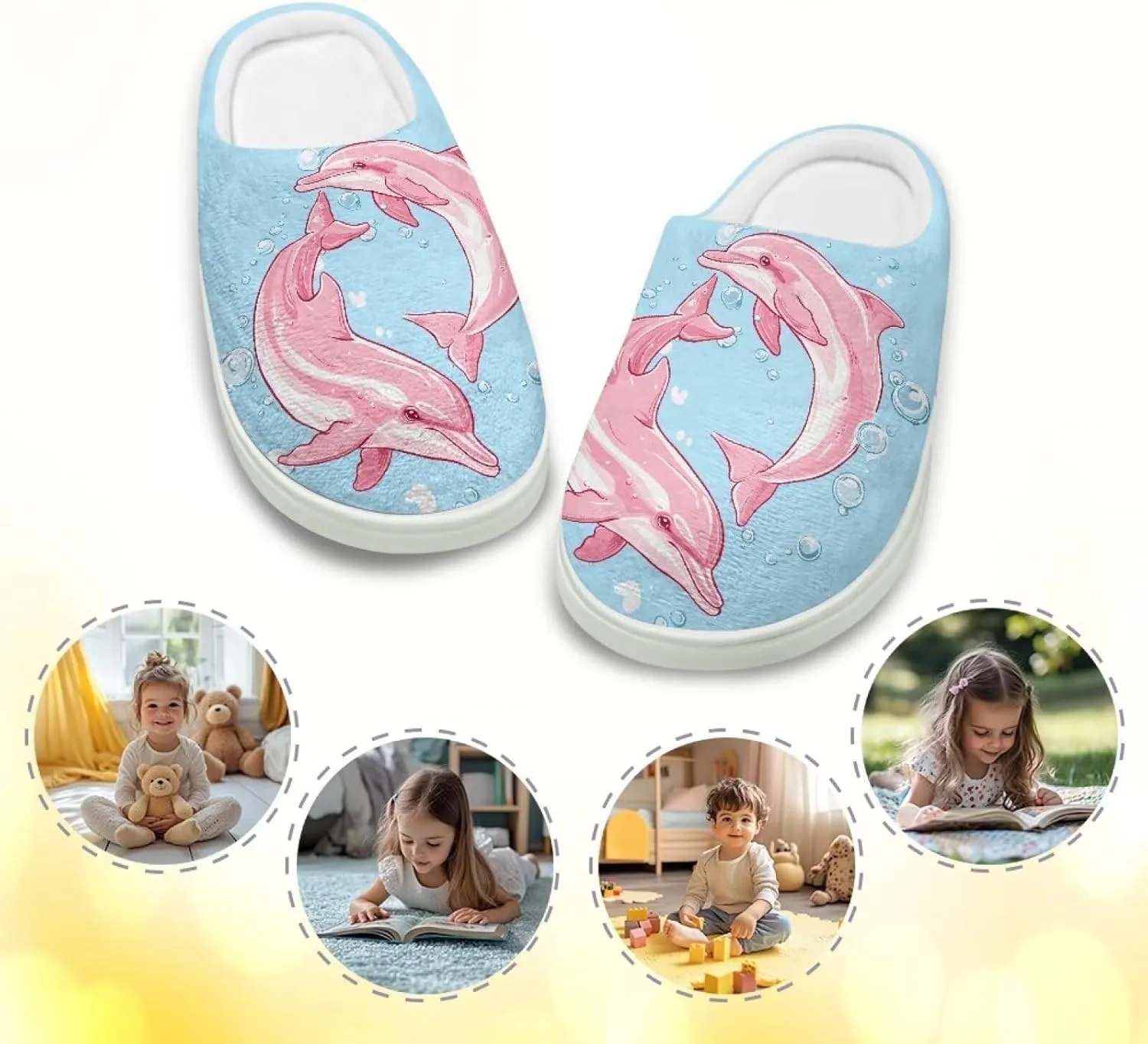 Kids Fuzzy Home Slipper Warm Soft Indoor Bedroom Slippers Winter Comfort Non-Slip Outdoor Slippers for Toddler Boys GirlsLittle kids US 9-15