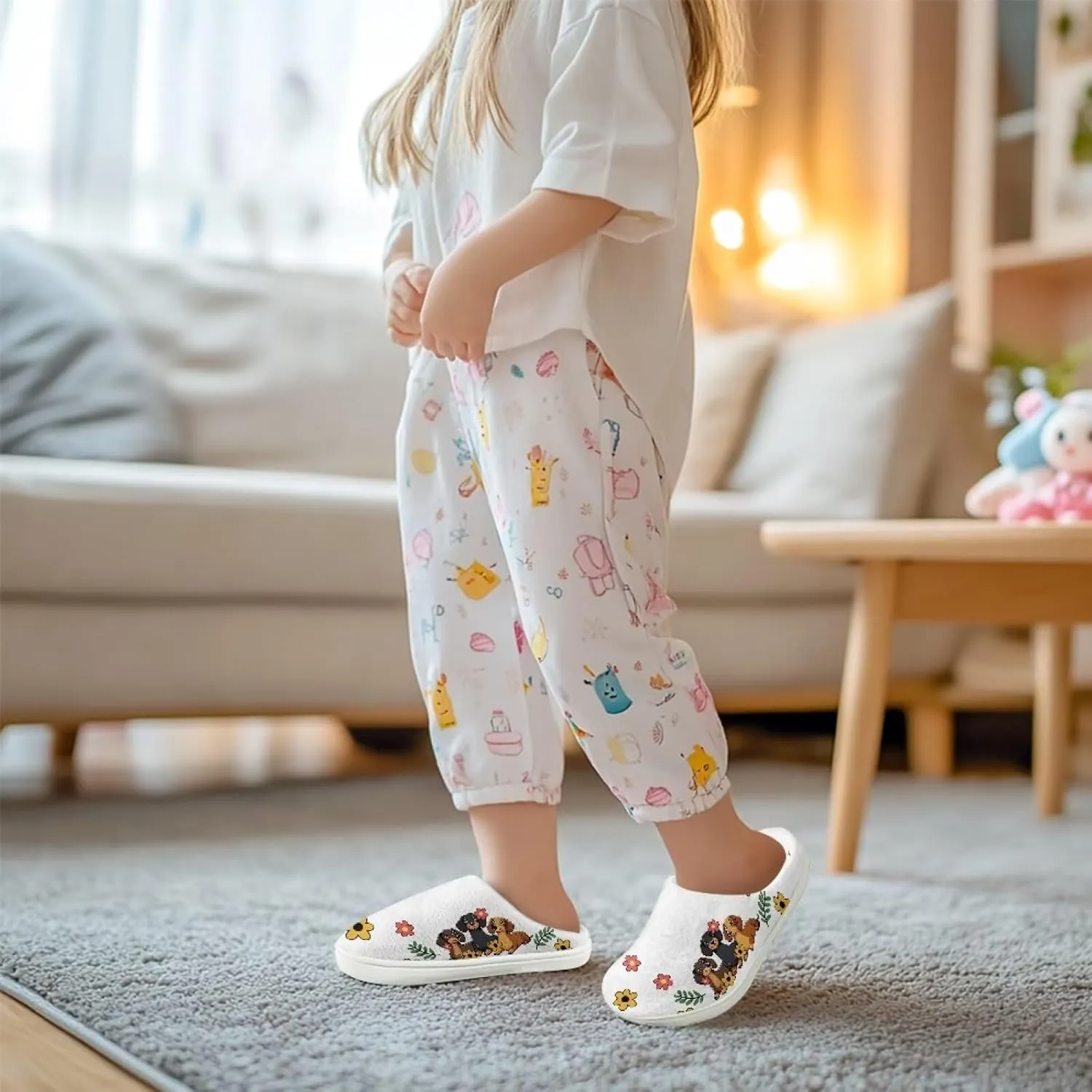 Kids Fuzzy Home Slipper Warm Soft Indoor Bedroom Slippers Winter Comfort Non-Slip Outdoor Slippers for Toddler Boys GirlsLittle kids US 9-15