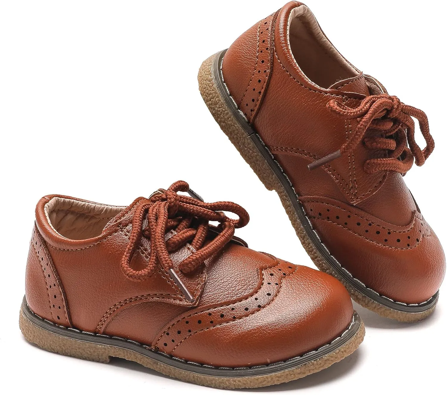 Kids Oxford Shoes Girl’s Boy’s Cute Dress Shoes Lace-Up School Uniform Loafer Flats Shoes