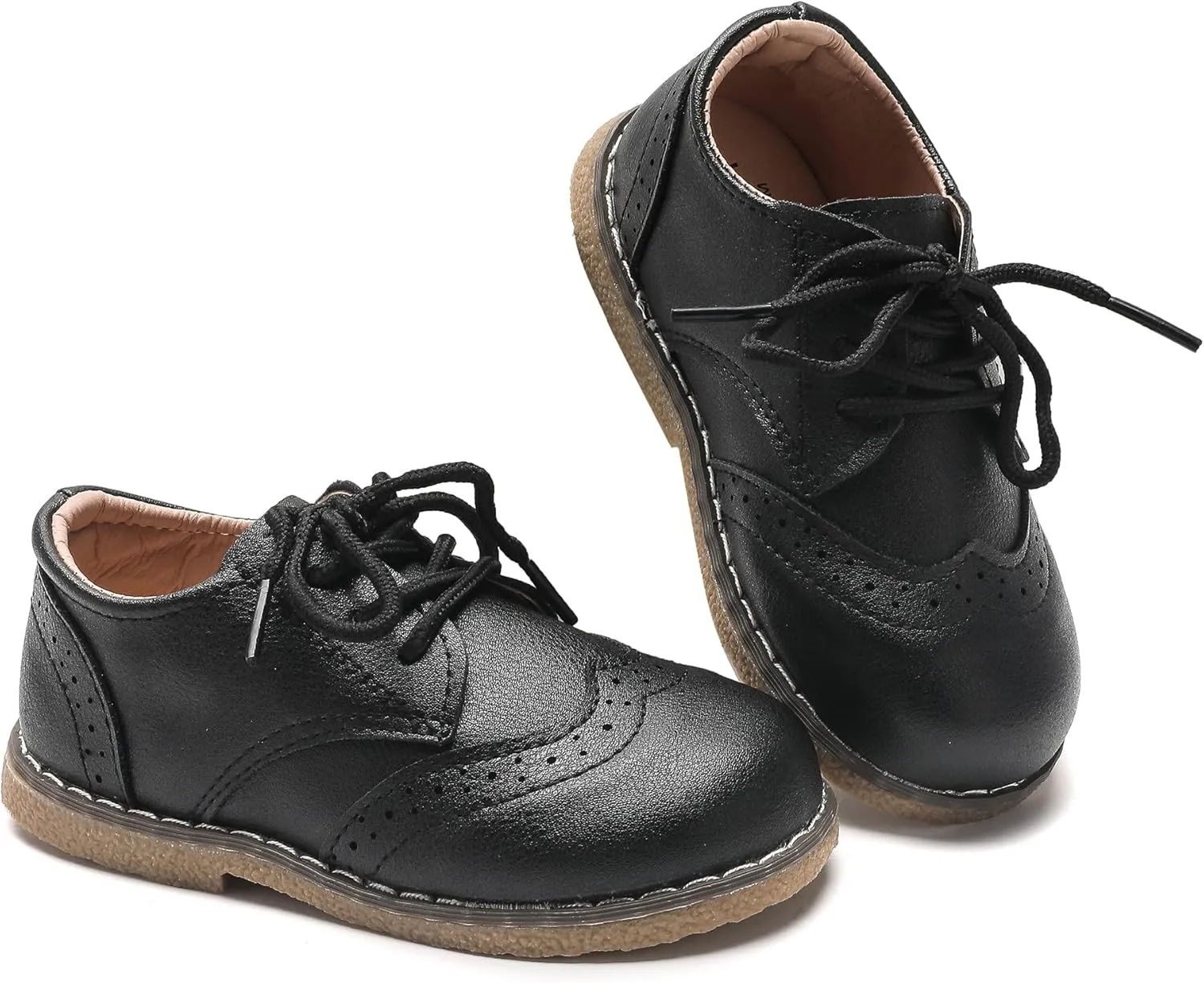 Kids Oxford Shoes Girl’s Boy’s Cute Dress Shoes Lace-Up School Uniform Loafer Flats Shoes