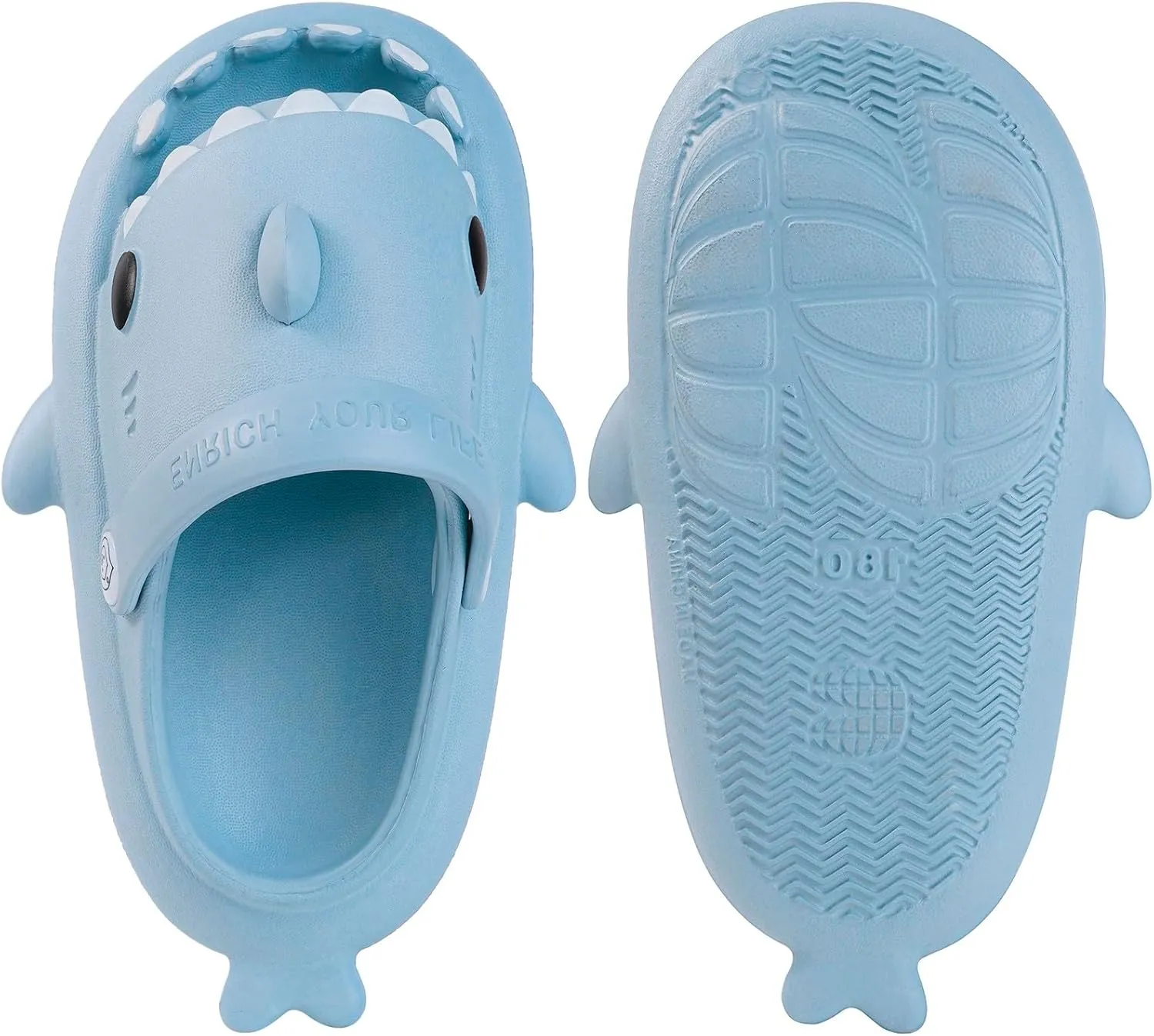 Kids Shark Slides Boys Girls Toddlers Cloud Shower Slippers Cute Cartoon Open Toe Sandals Cushioned Thick Sole Beach Pool Shoes