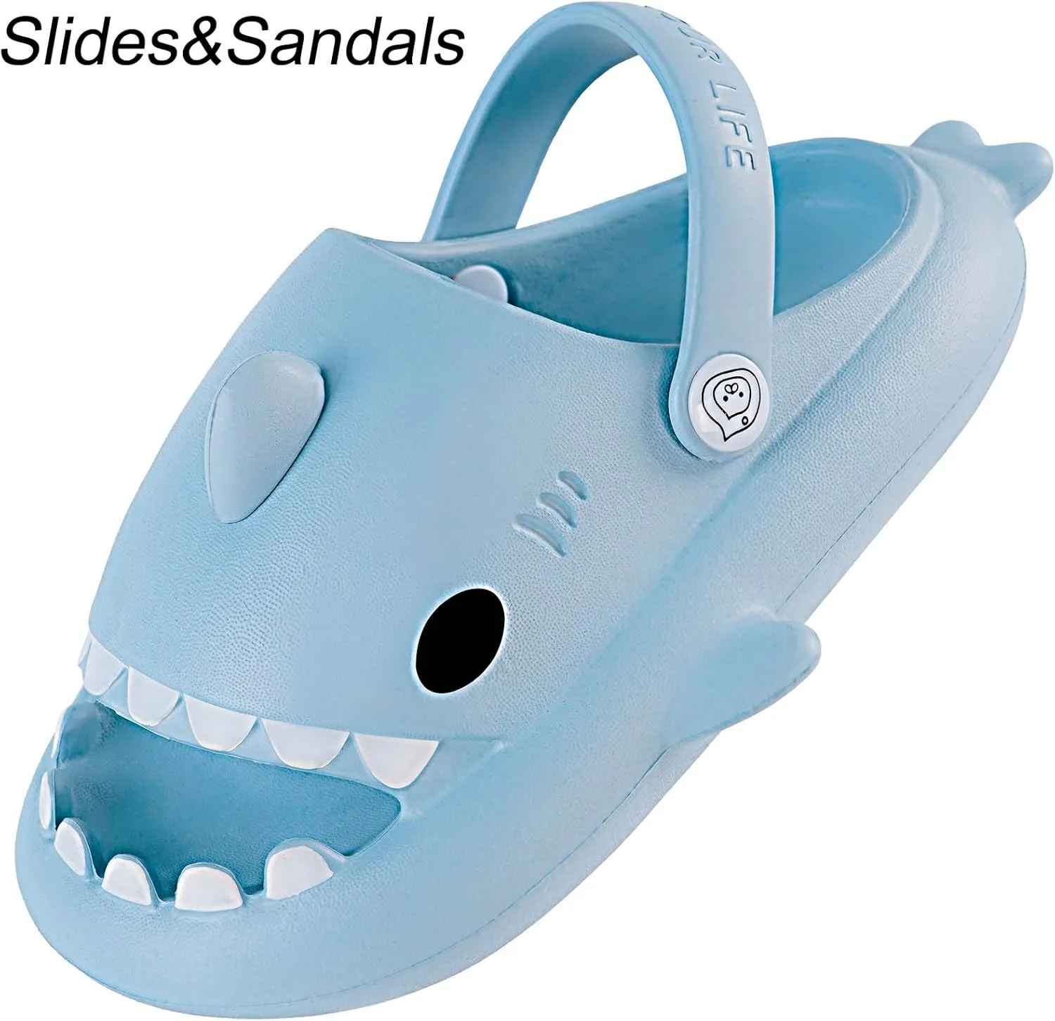 Kids Shark Slides Boys Girls Toddlers Cloud Shower Slippers Cute Cartoon Open Toe Sandals Cushioned Thick Sole Beach Pool Shoes